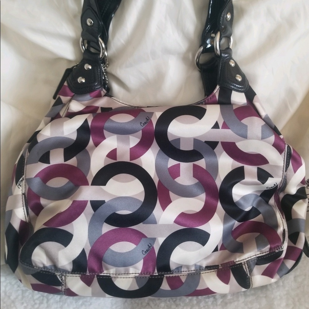 COACH silk multicolored handbag